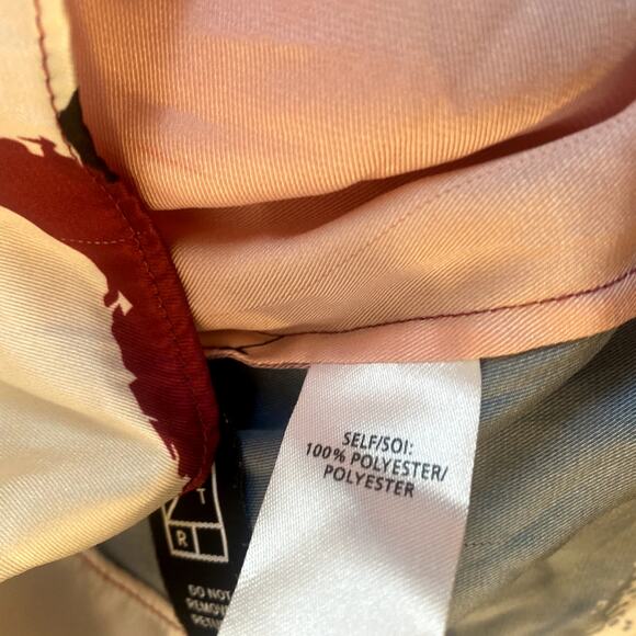 Tanya Taylor Avril Blouse Printed Satin Tie Top Multicolor Print Varies Size M - Picture 10 of 12